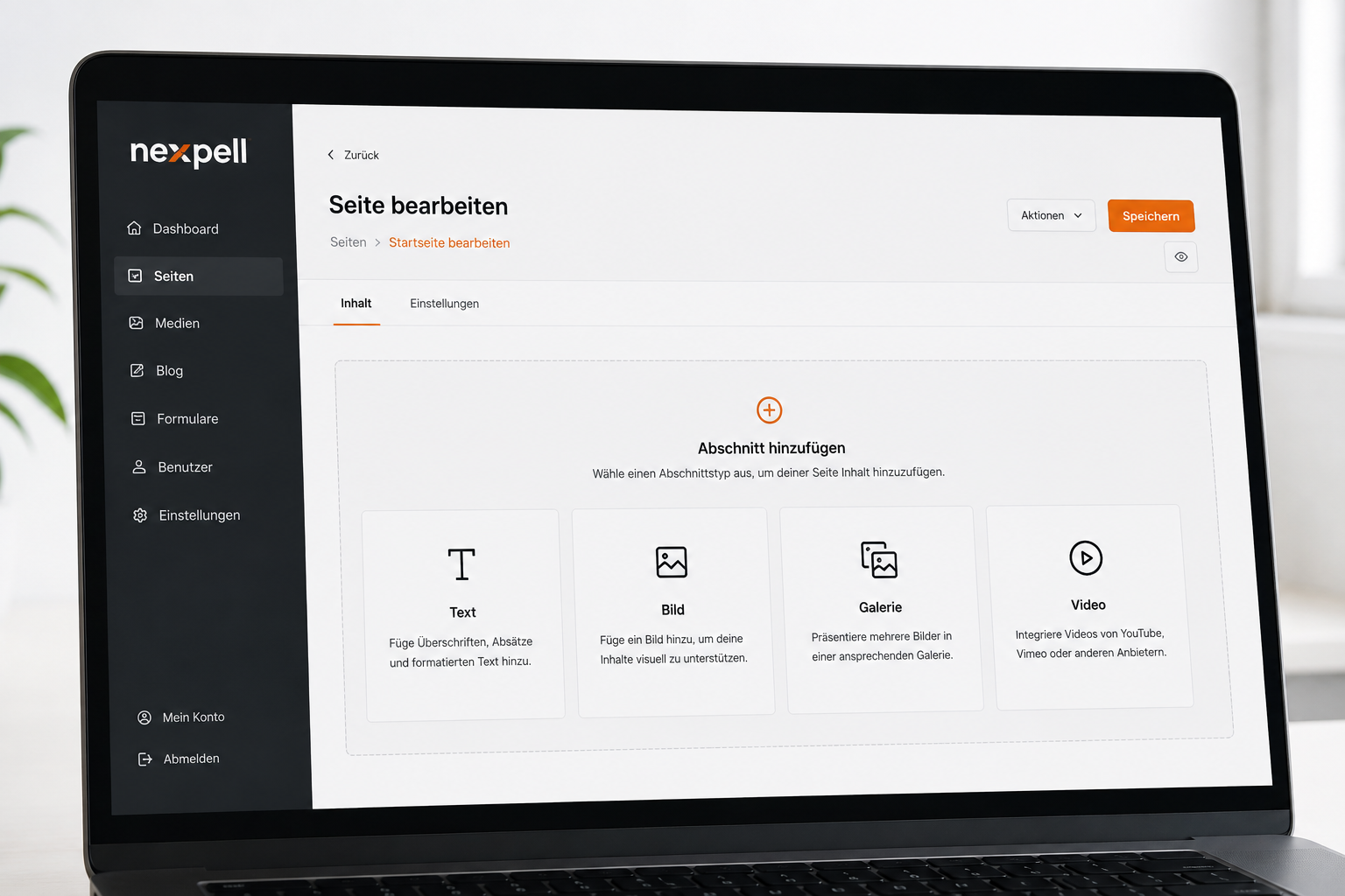 Seite bearbeiten im Nexpell Builder